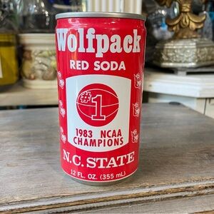 vintage 1983 NC State Wolfpack Red Soda can